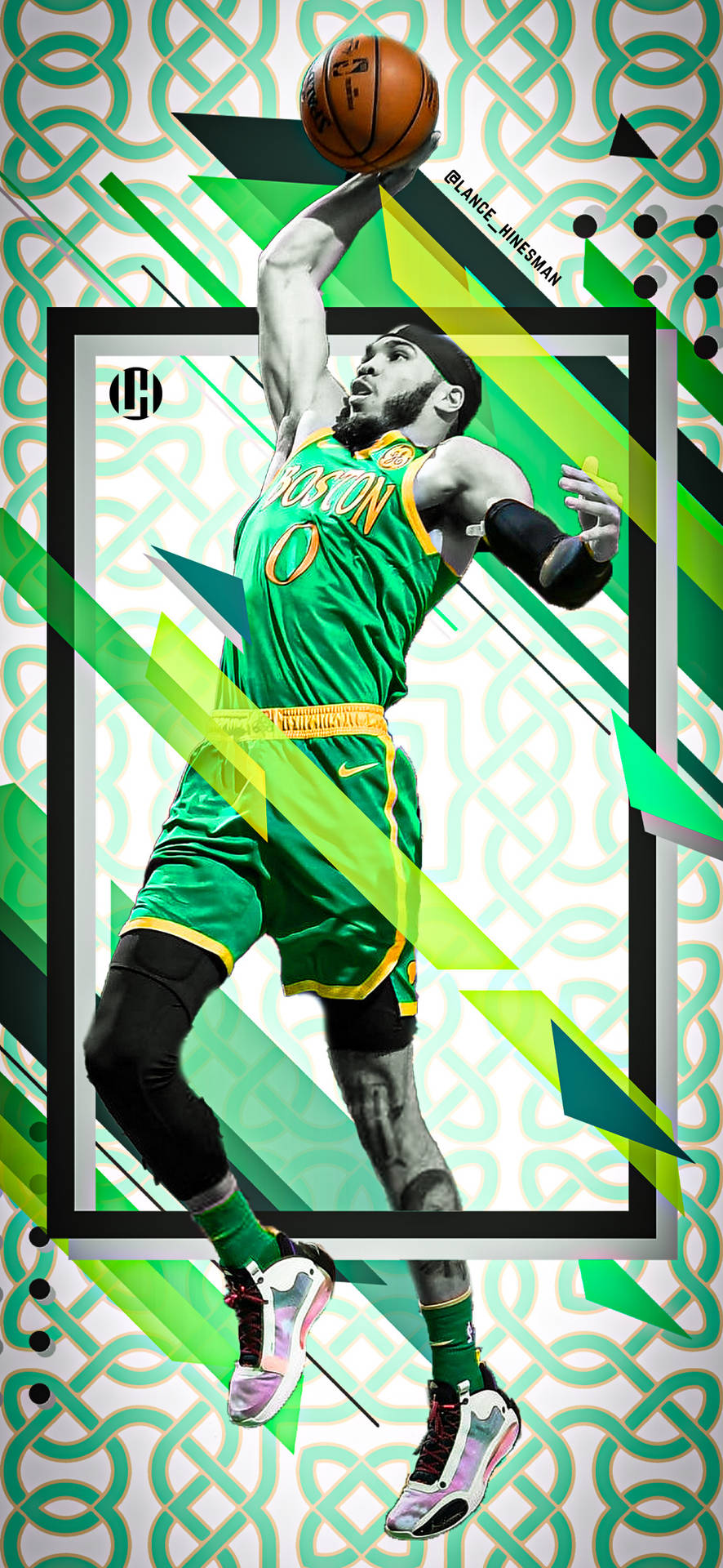 Jayson Tatum In Action During Game Time Wallpaper