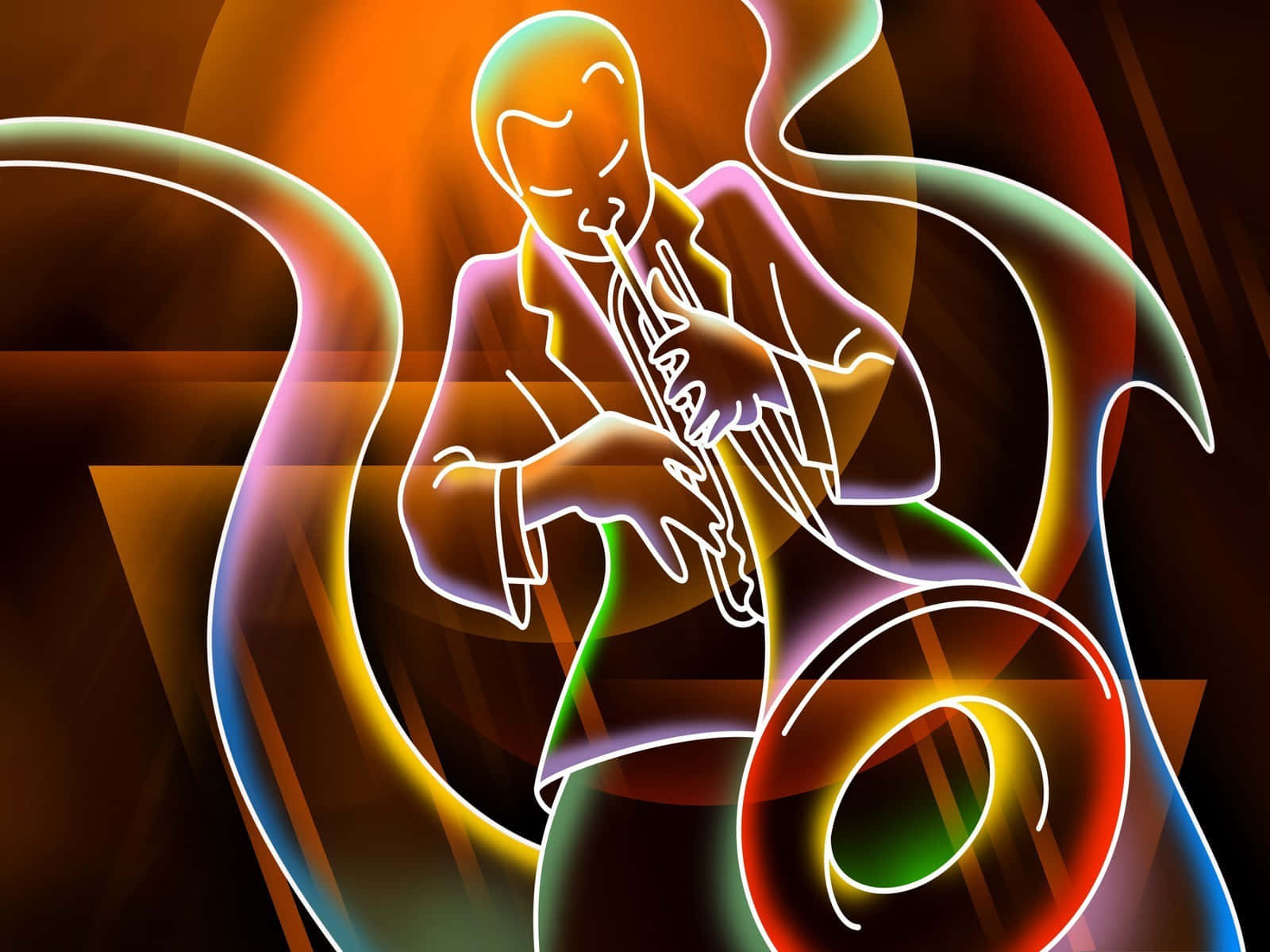 Einfarbenfrohes Bild Eines Saxophonspielers
