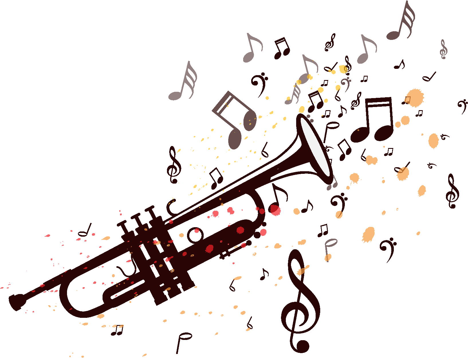 Jazz Trumpet Musical Notes PNG