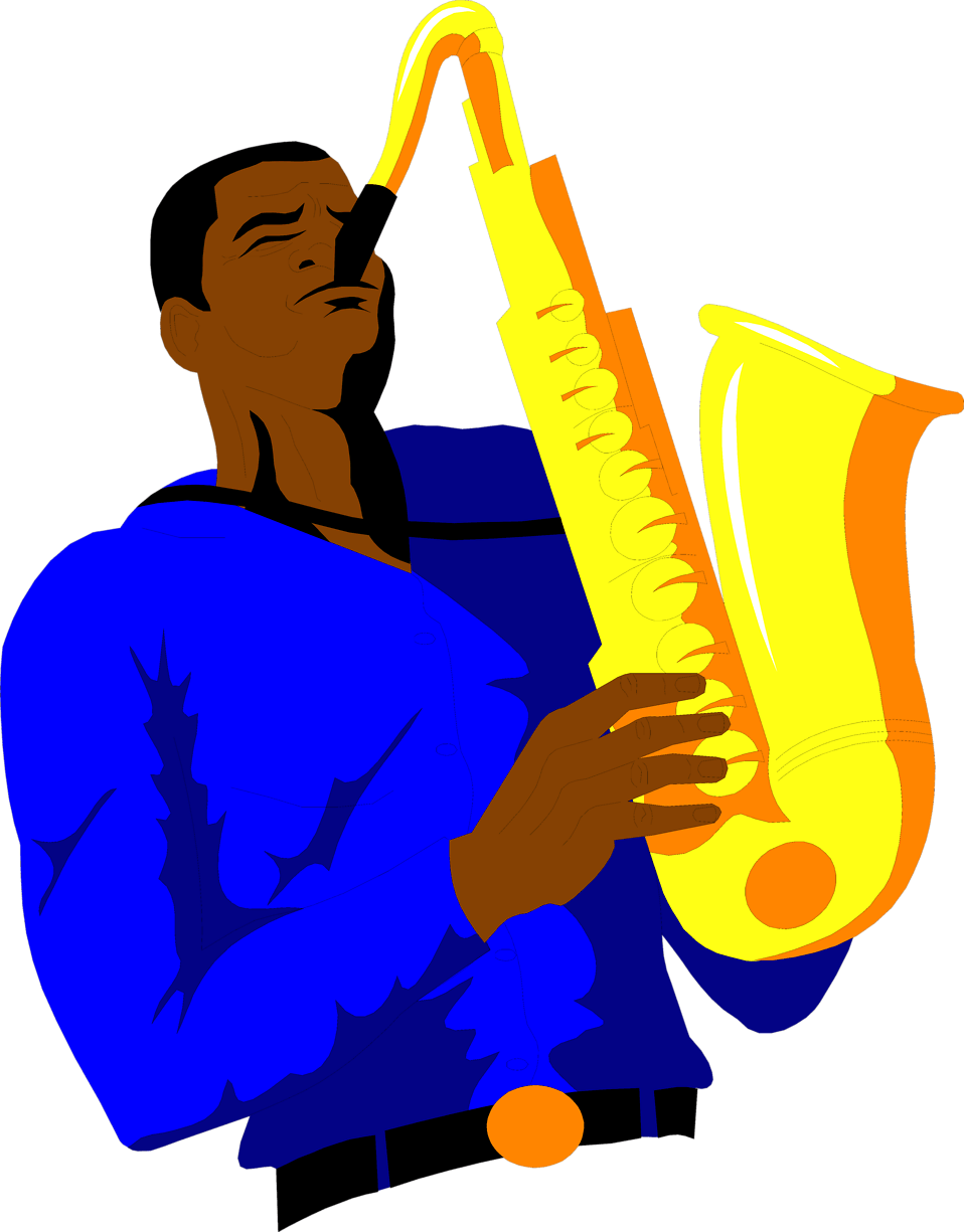 Jazz_ Saxophonist_ Vector_ Art PNG