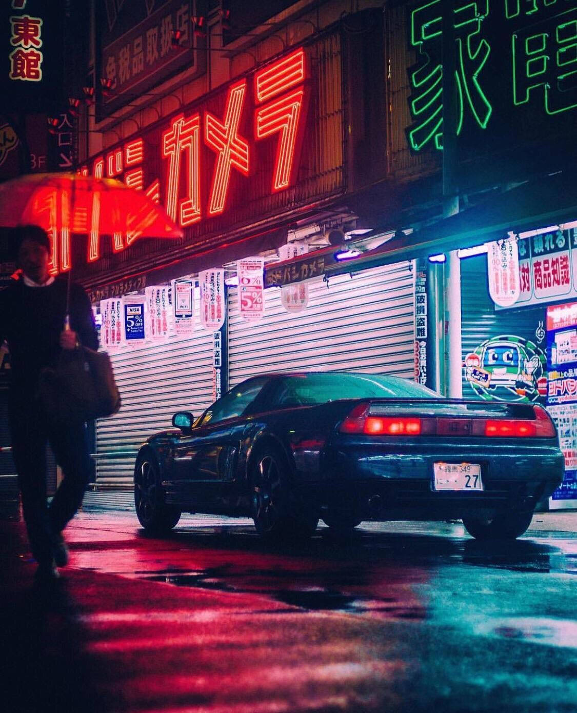 JDM Cars Aesthetic With Red Lights Wallpaper