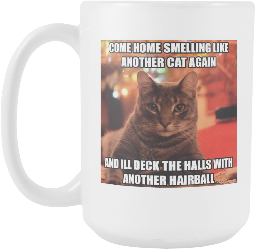 Jealous Cat Meme Mug PNG