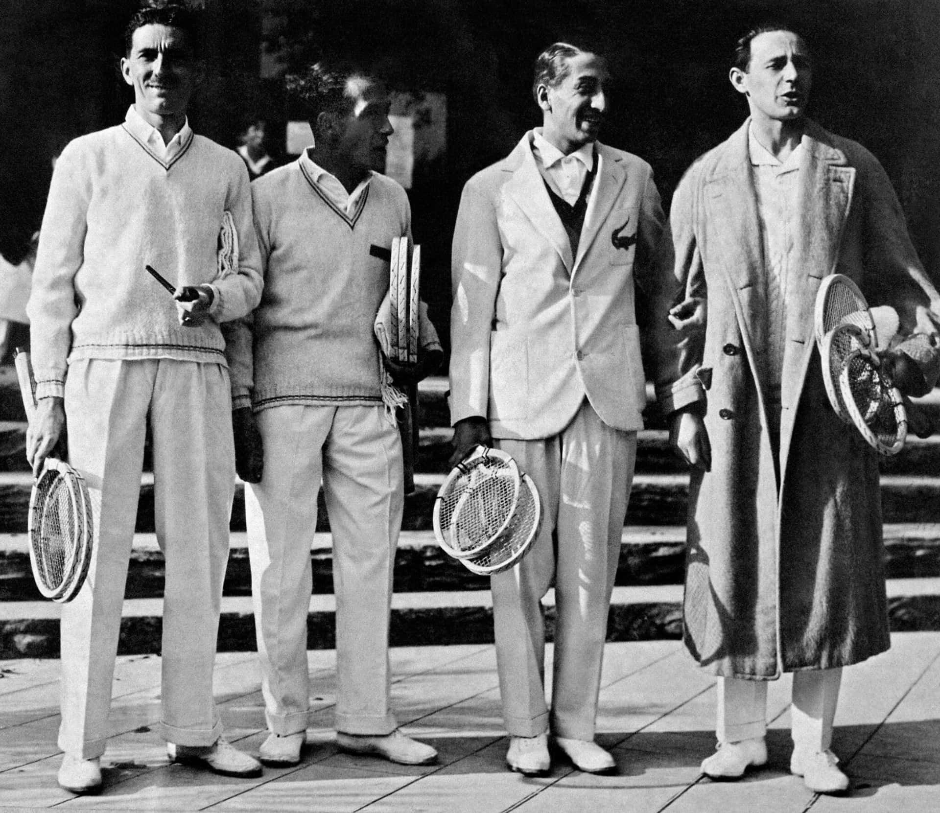 René Lacoste with Jean Borotra at a Tennis Match Wallpaper
