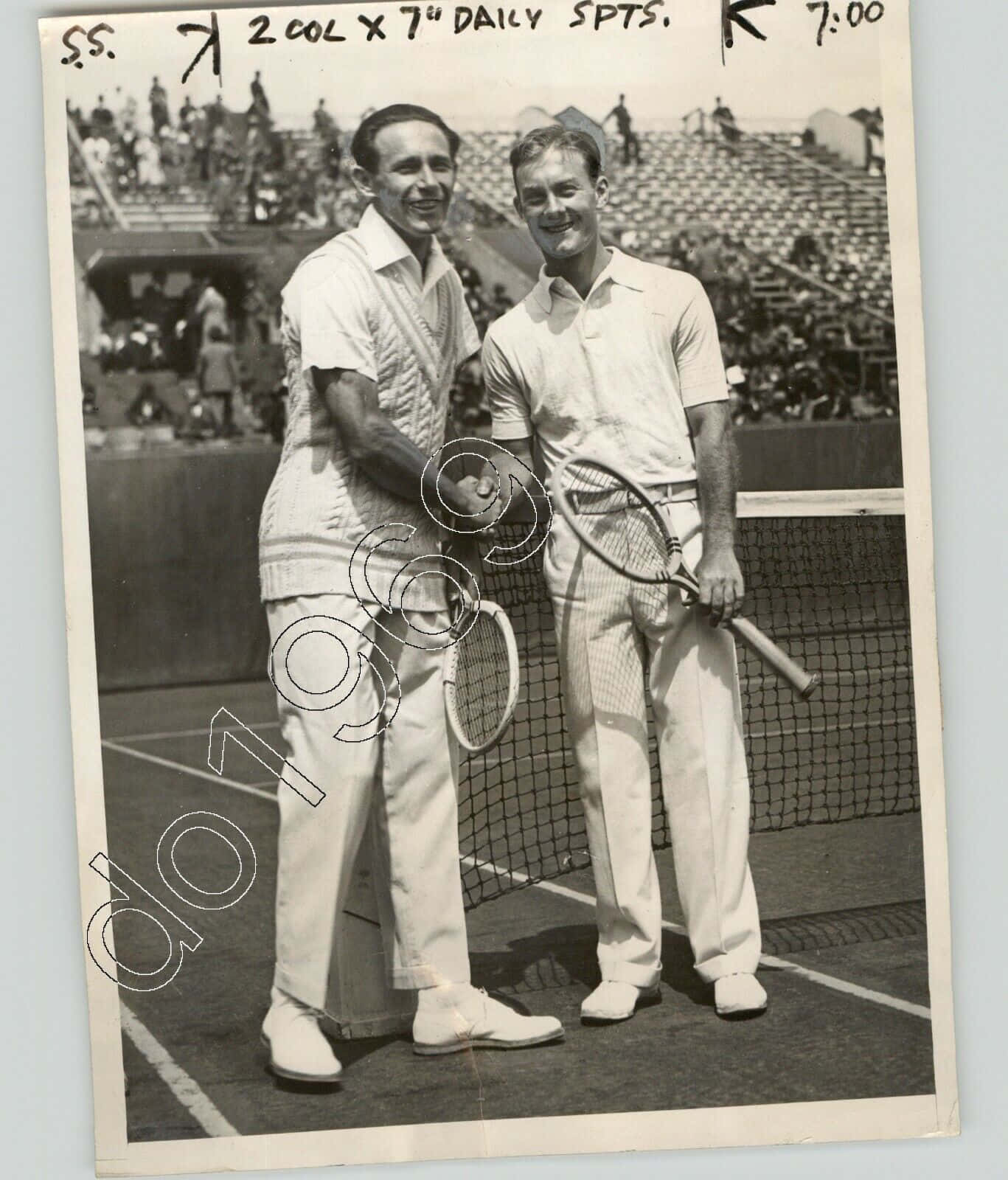 Jean Borotra With Tennis Player Opponent Wallpaper