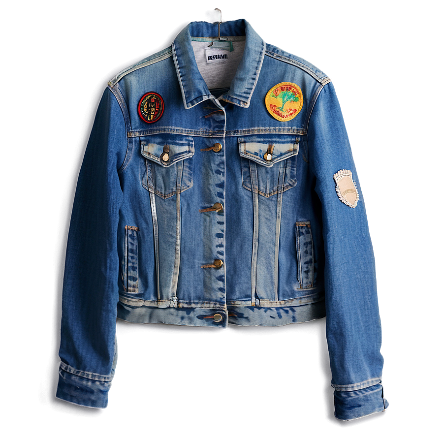 Jean Jacket With Patches Png Bjx40 PNG