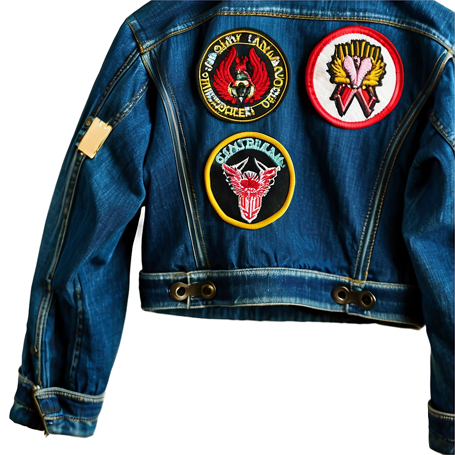 Jean Jacket With Patches Png Kas PNG