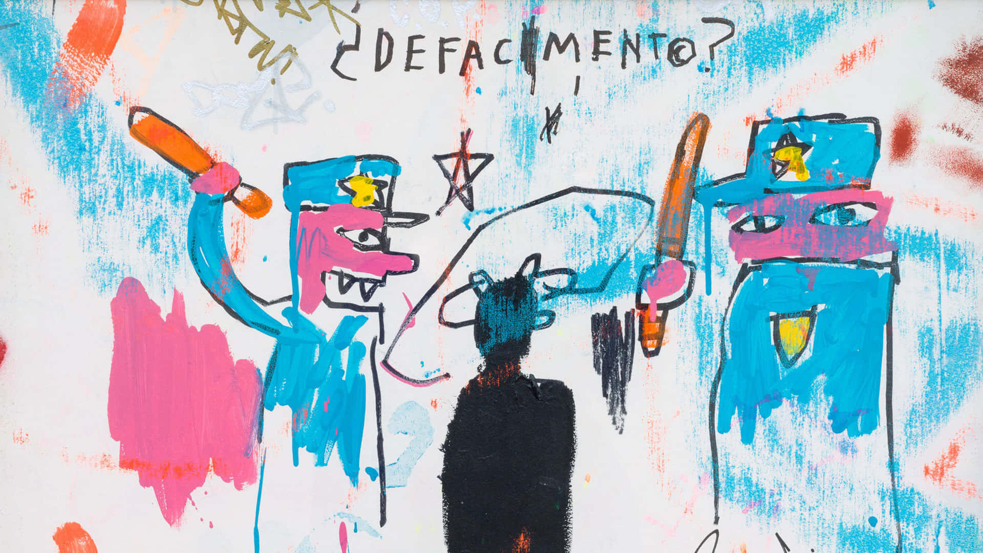 Celebrandola Icónica Obra De Arte De Jean-michel Basquiat Fondo de pantalla