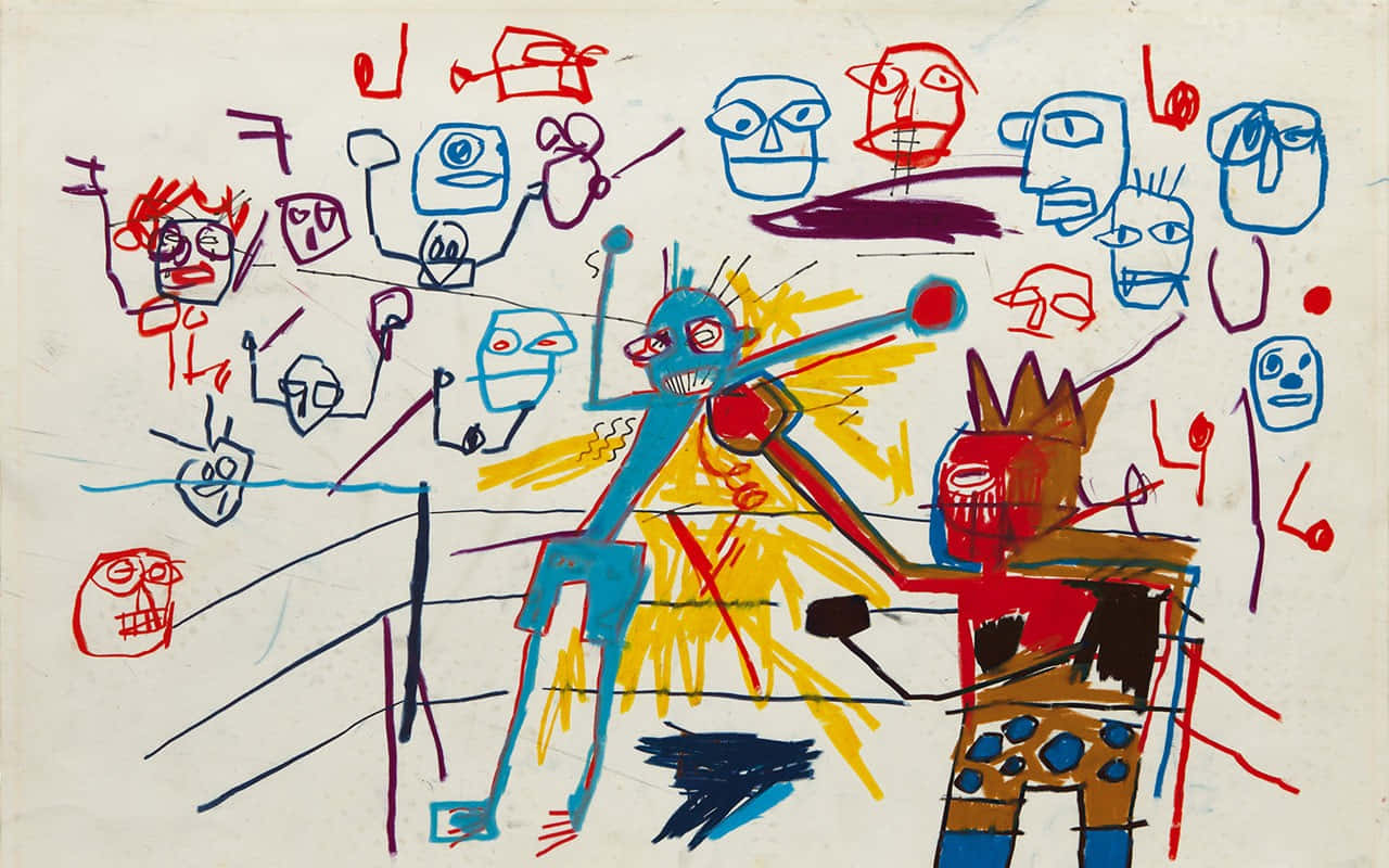 Bildav Jean-michel Basquiats Tavla. Wallpaper