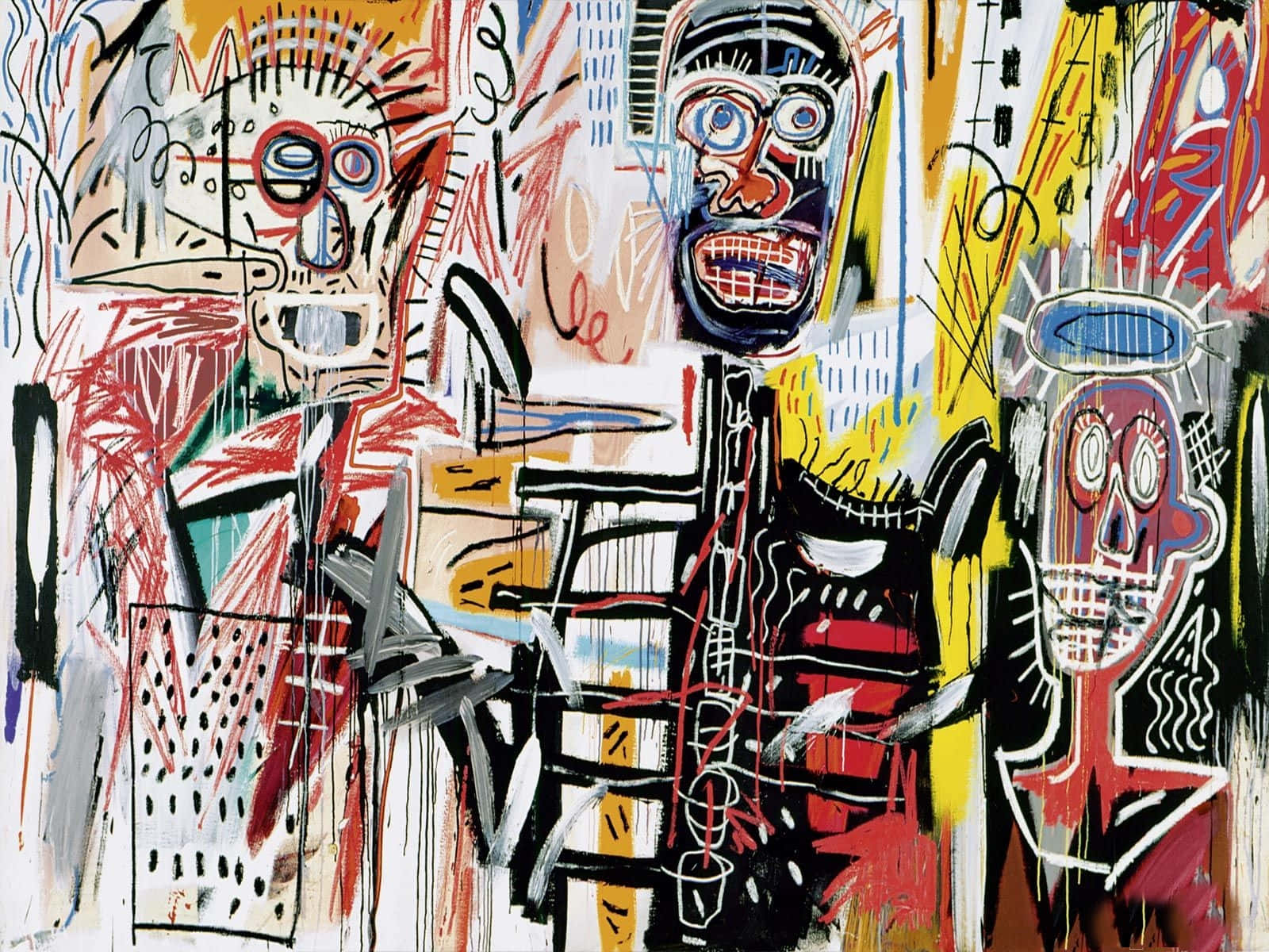 Originale Philister maleri af Jean Michel Basquiat Wallpaper