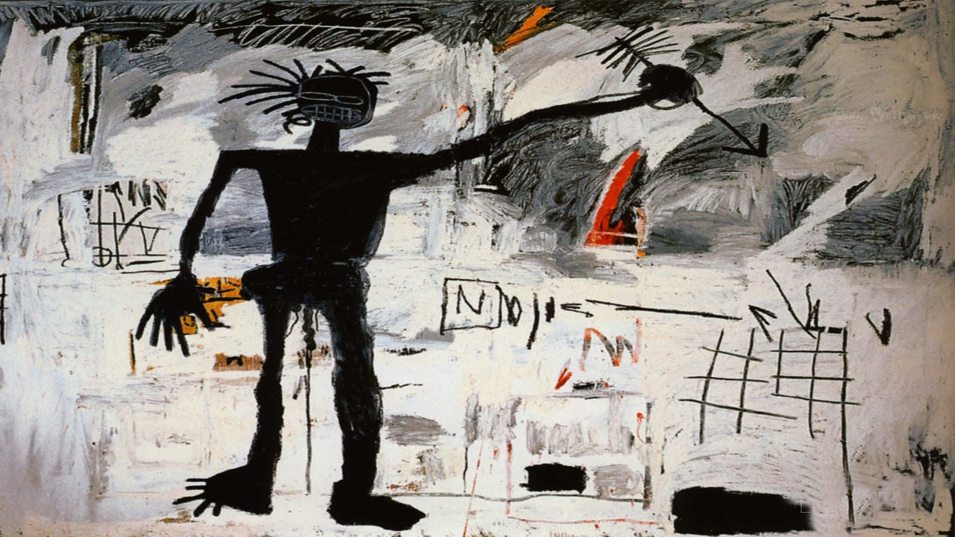 Jeanmichel Basquiat A Trabalhar. Papel de Parede