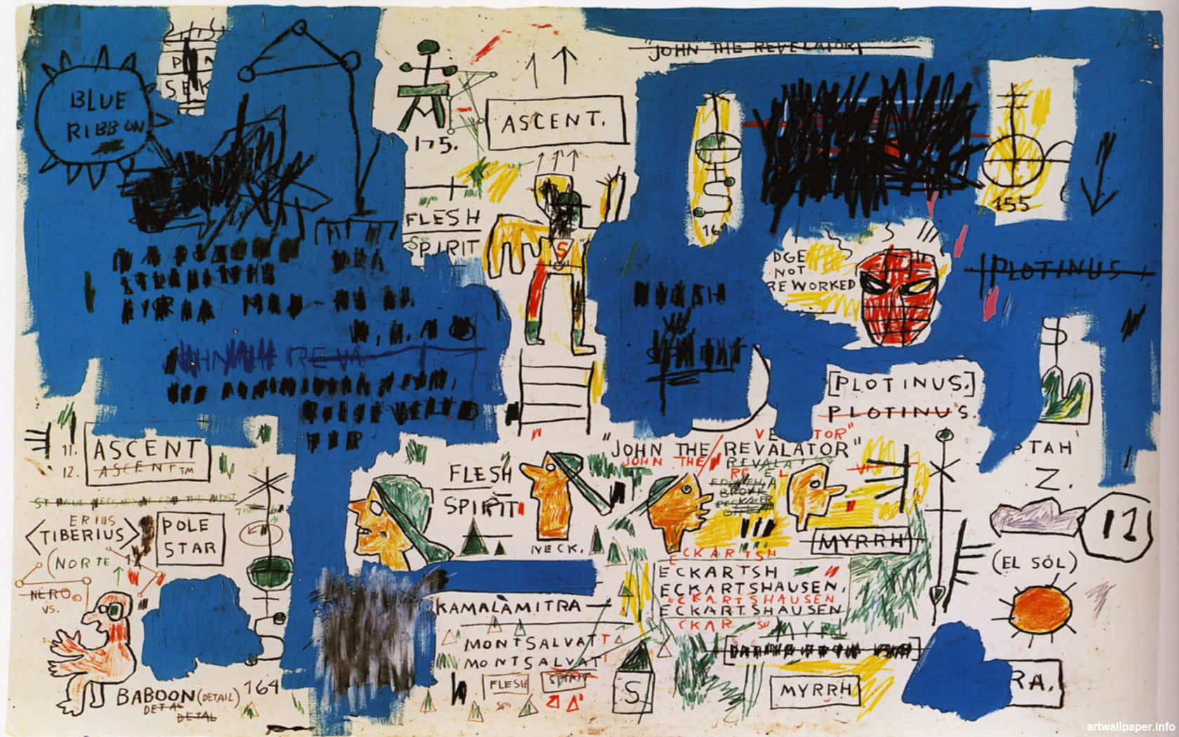 Jean-Michel Basquiat, en produktiv og indflydelsesrig kunstner fra 1980'erne, bliver til liv på din skærm! Wallpaper