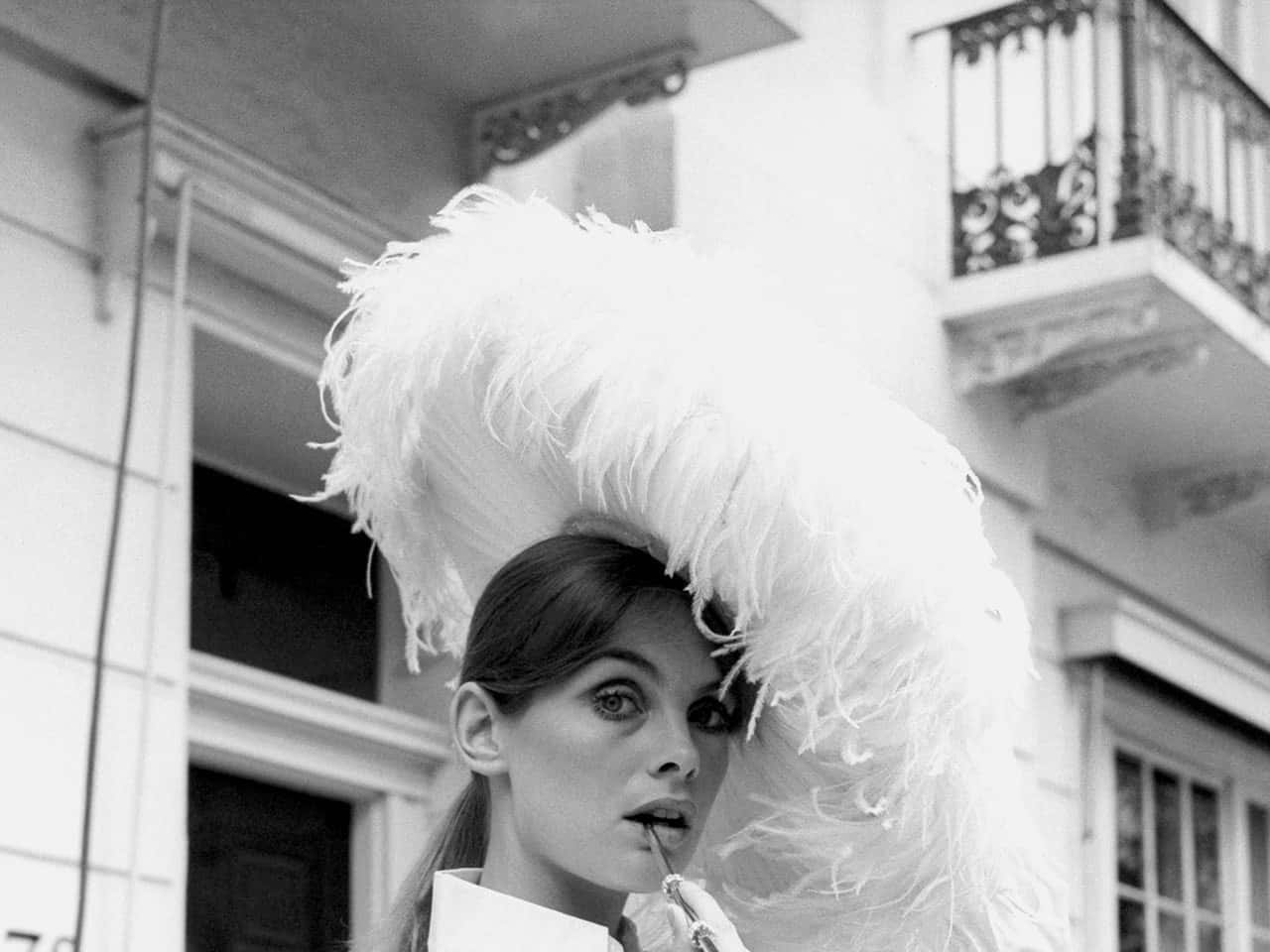 Jean Shrimpton Feathered Hat Wallpaper