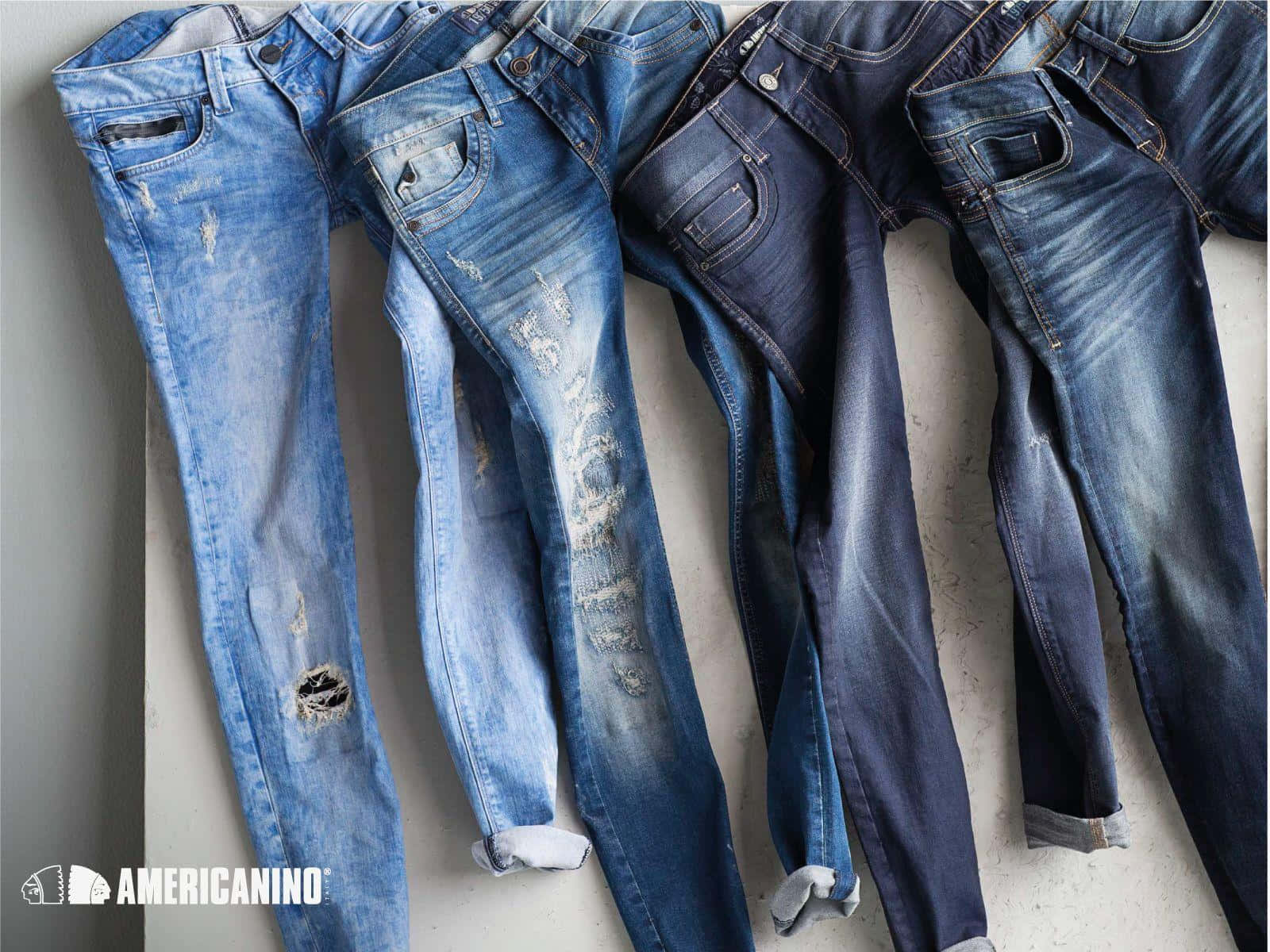 Eindetailblick Auf Bunte Jeans