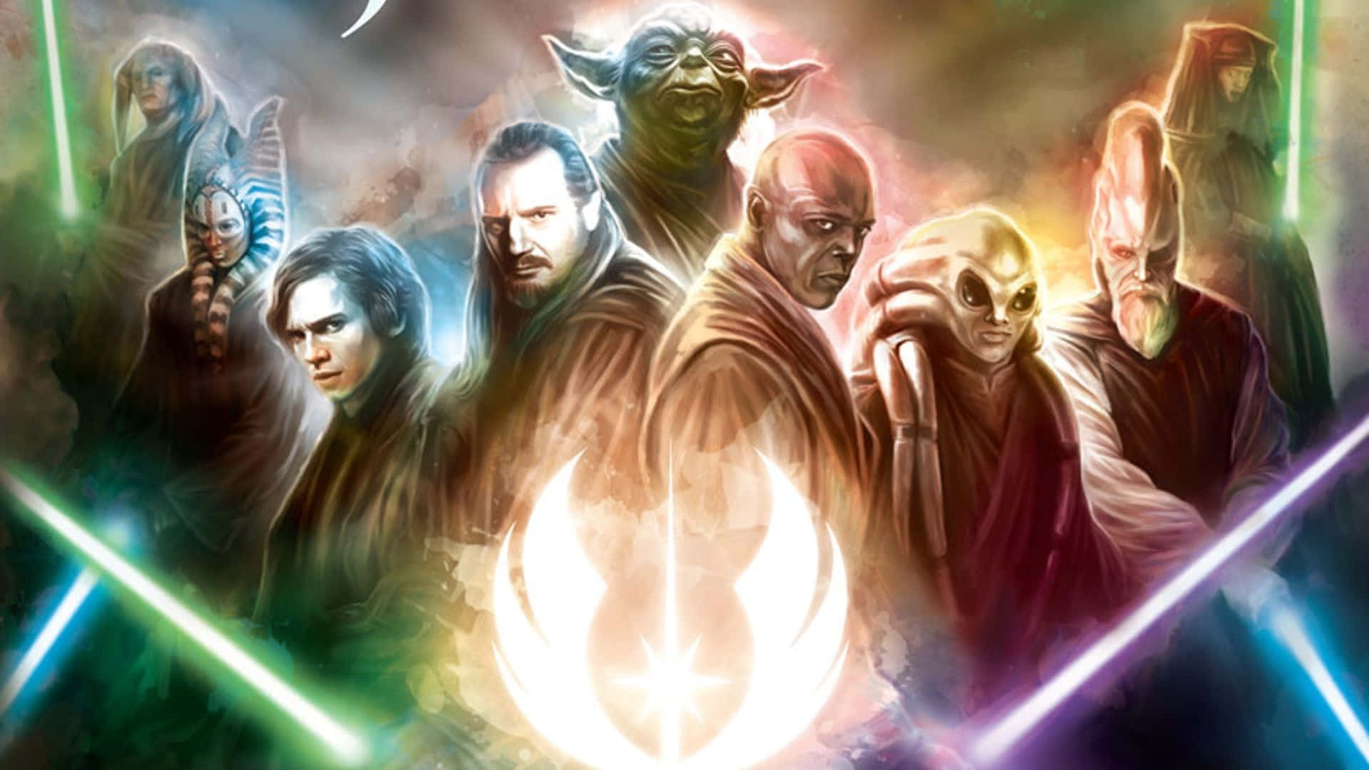 The Jedi Council Gathering to Discuss Important Matters Wallpaper