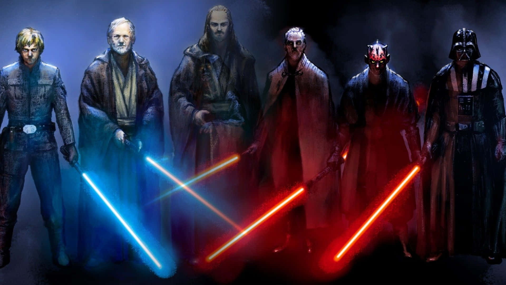 Members of the Jedi Council in a powerful discussion Wallpaper