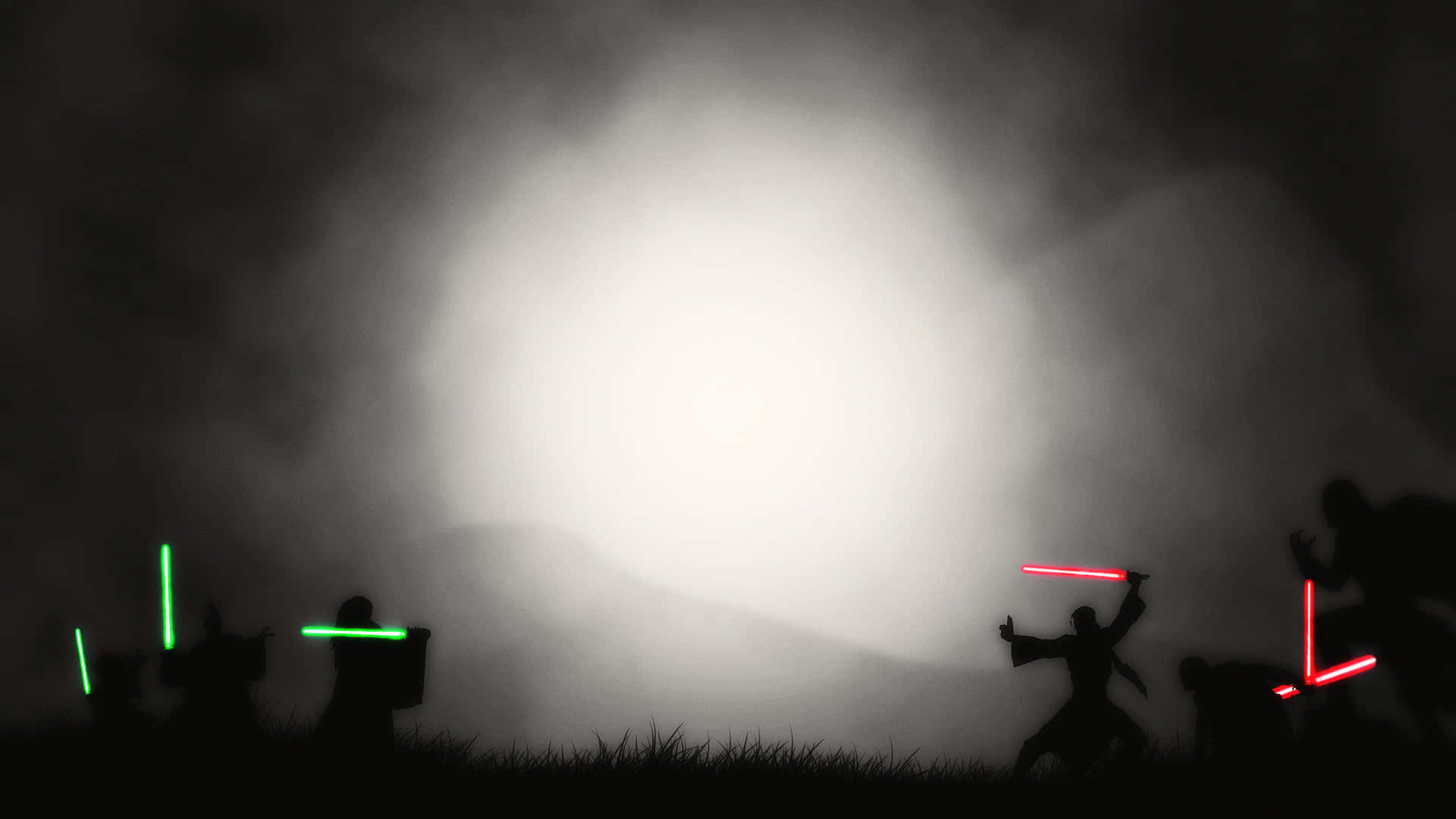 A Mysterious Jedi Knight Standing on a Rocky Outcrop" Wallpaper