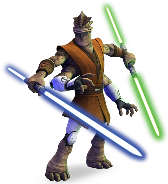 Jedi Master With Blue Lightsaber PNG