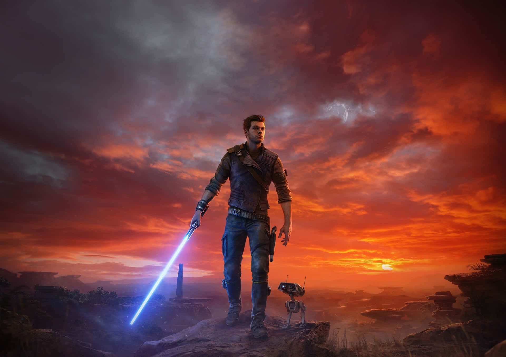 Jedi Survivor Hero Standing With Lightsaber Wallpaper