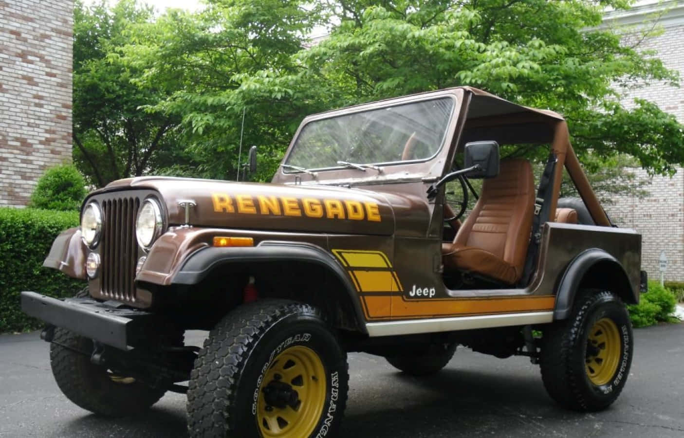 Classic Off-Roading: A Rugged Jeep CJ in its Element Wallpaper