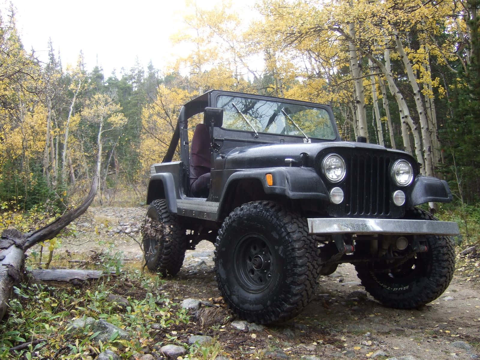 Classic Jeep CJ on a rugged terrain Wallpaper