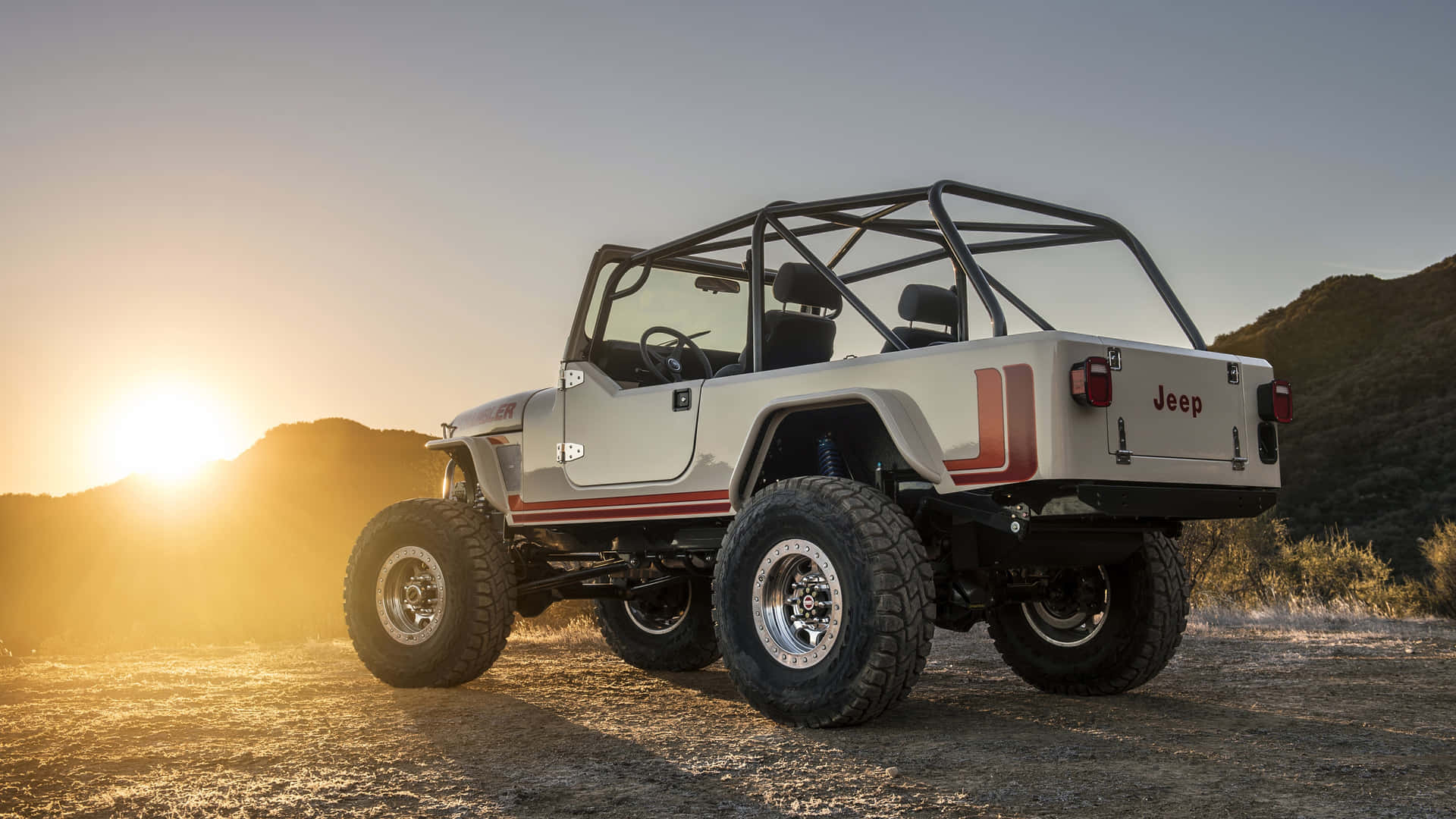 Classic Jeep CJ in picturesque nature Wallpaper