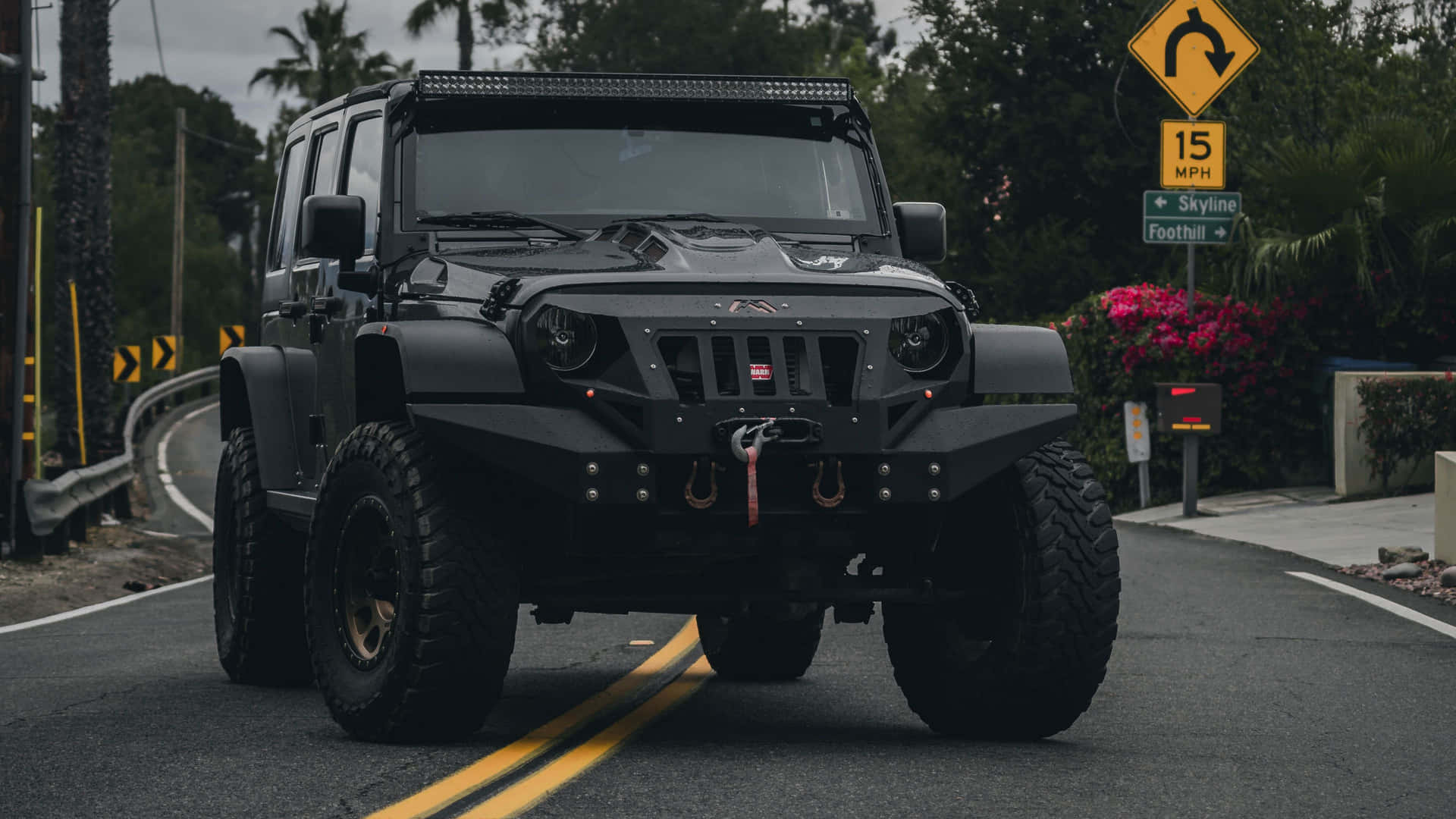 Classic Off-Roading Adventure in a Jeep CJ Wallpaper