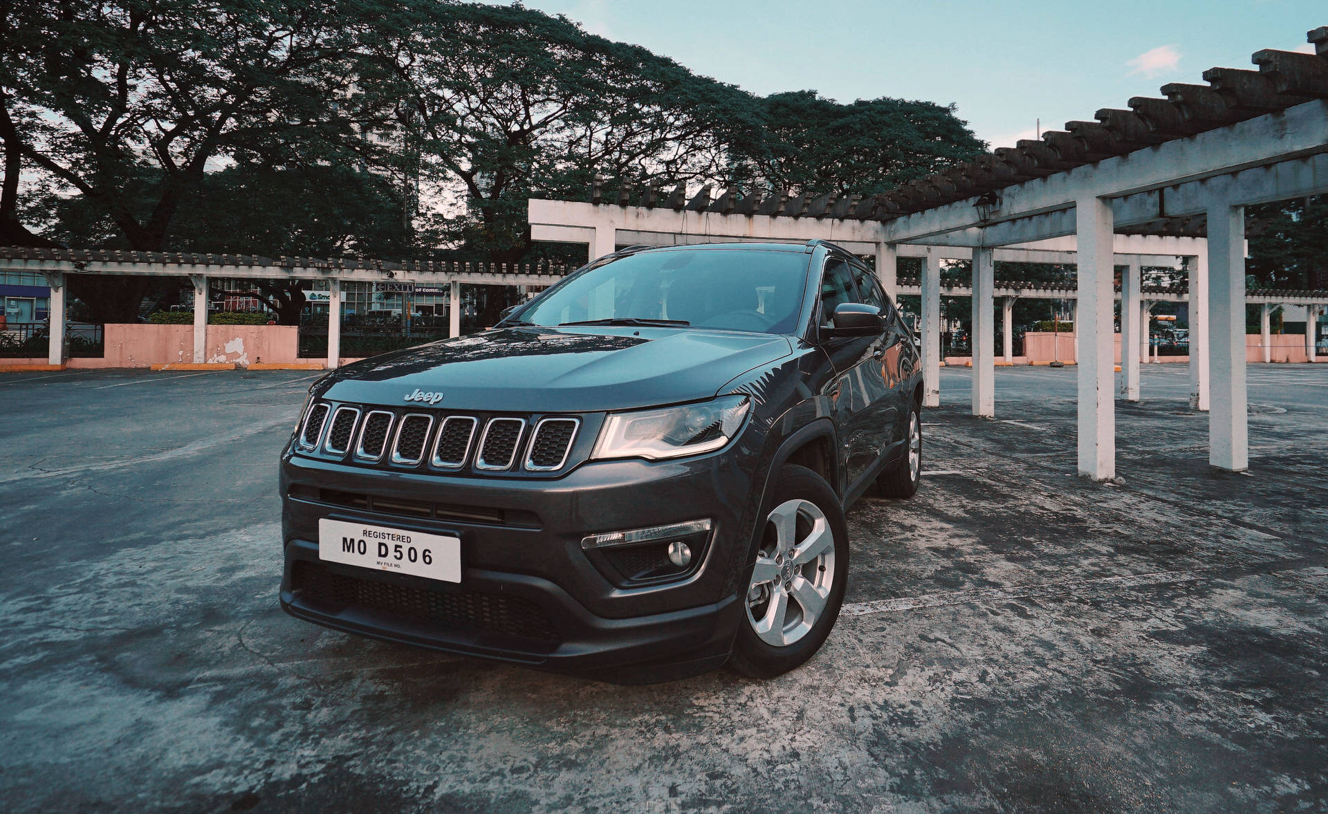 Captivating Jeep Compass Front View Wallpaper