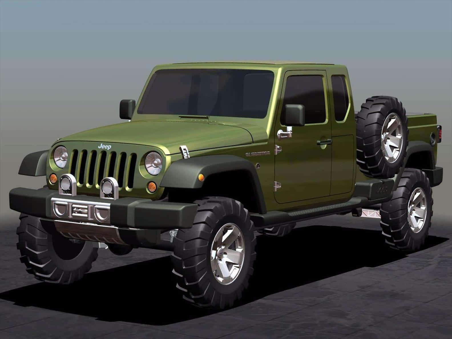 Lapoderosa Aventura Todoterreno Del Jeep Gladiator 2023. Fondo de pantalla