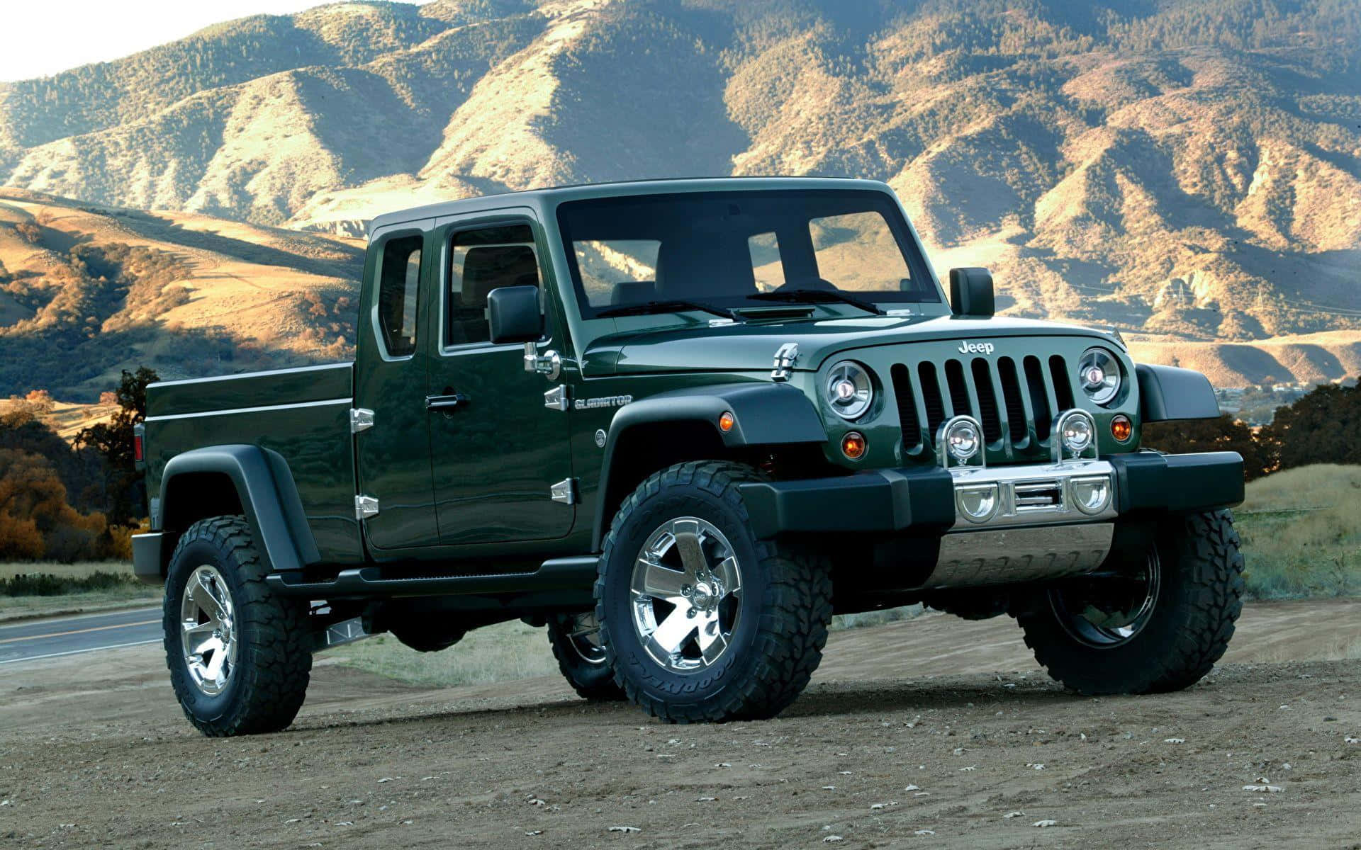 Stunning Jeep Gladiator on an off-road adventure Wallpaper