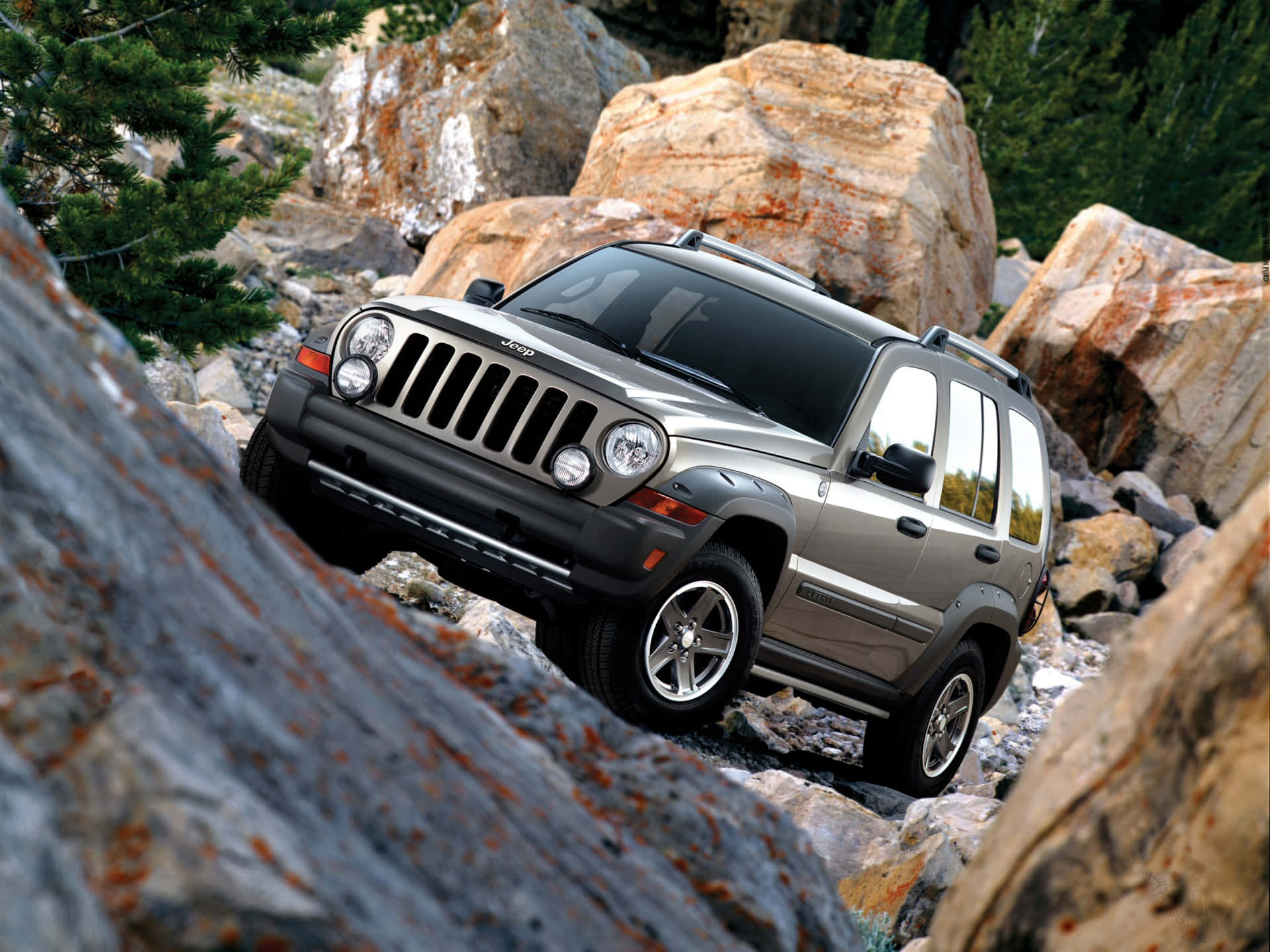 Rugged Jeep Liberty conquering the off-road terrain Wallpaper