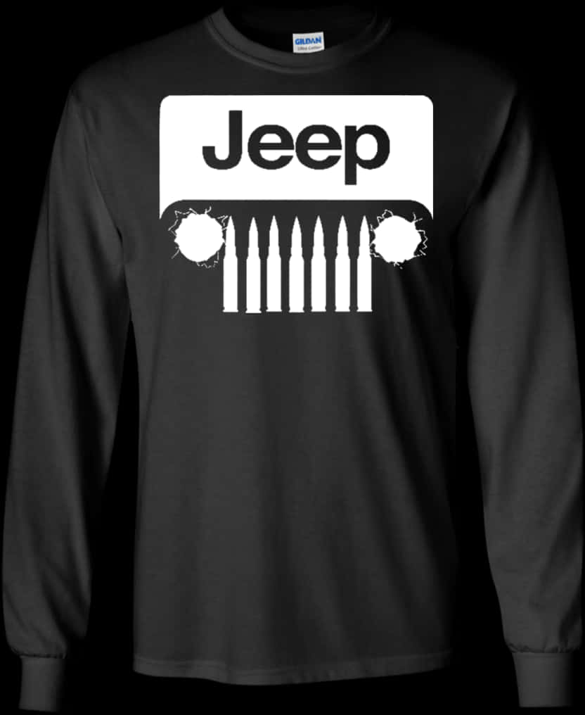 Jeep Offroad Bullets Black Shirt Design PNG