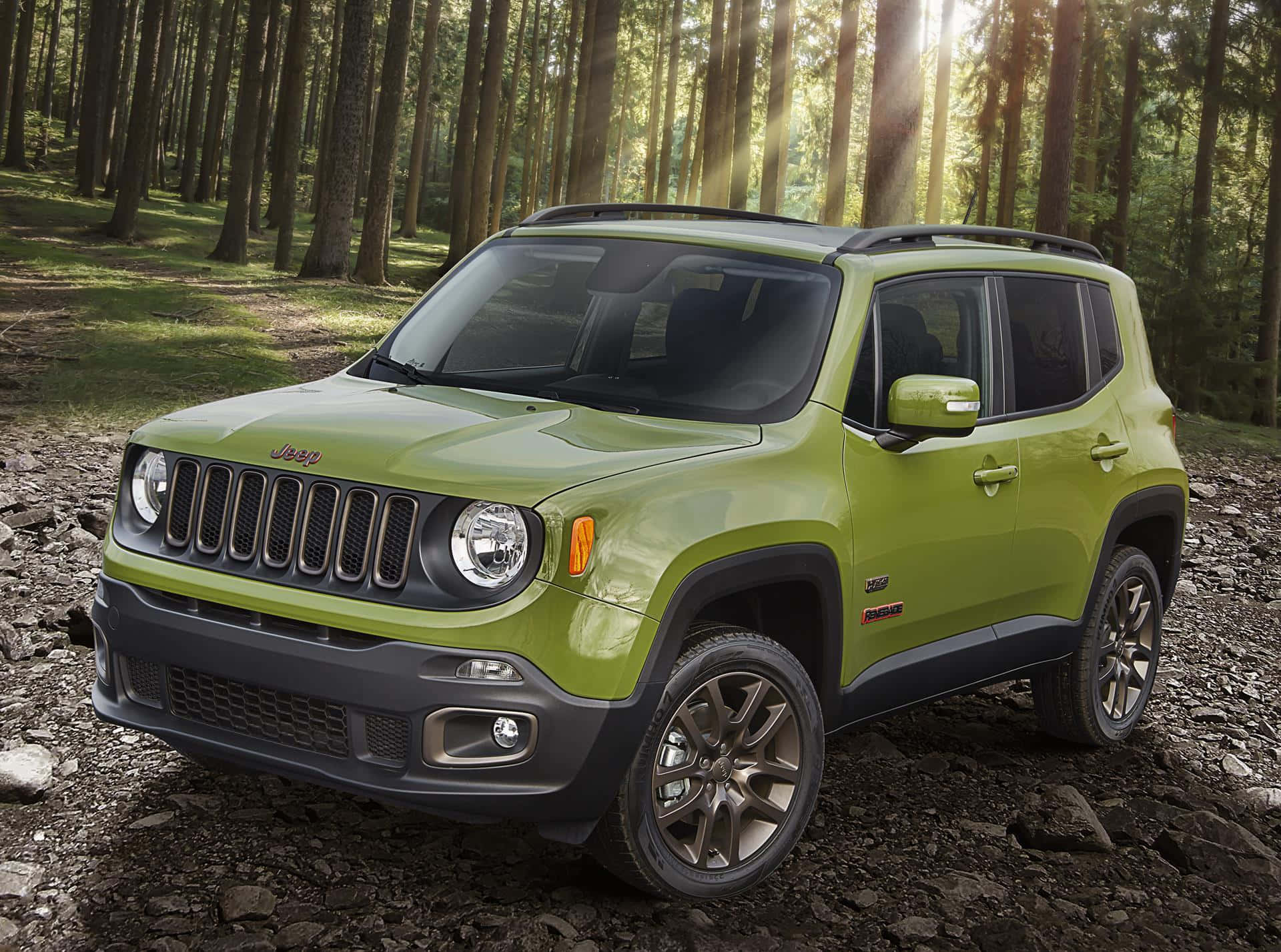 Rugged Jeep Renegade on an Off-road Adventure Wallpaper