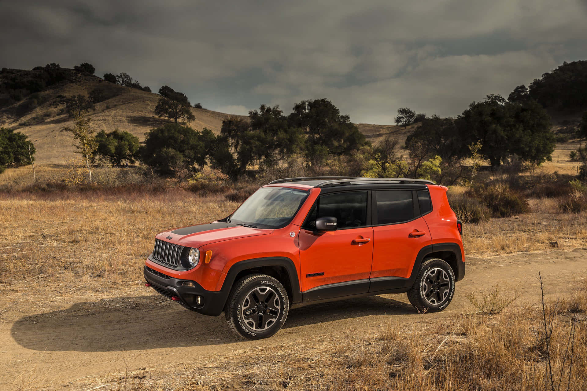 Jeep Renegade conquering off-road terrain Wallpaper
