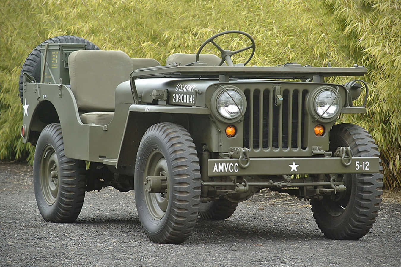 Caption: Vintage Jeep Willys - Off-Road Adventure Wallpaper