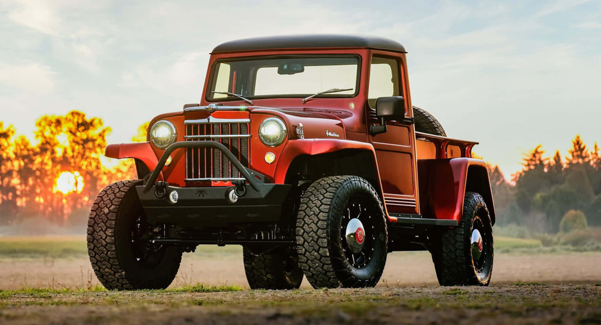 Vintage Jeep Willys in Nature Wallpaper