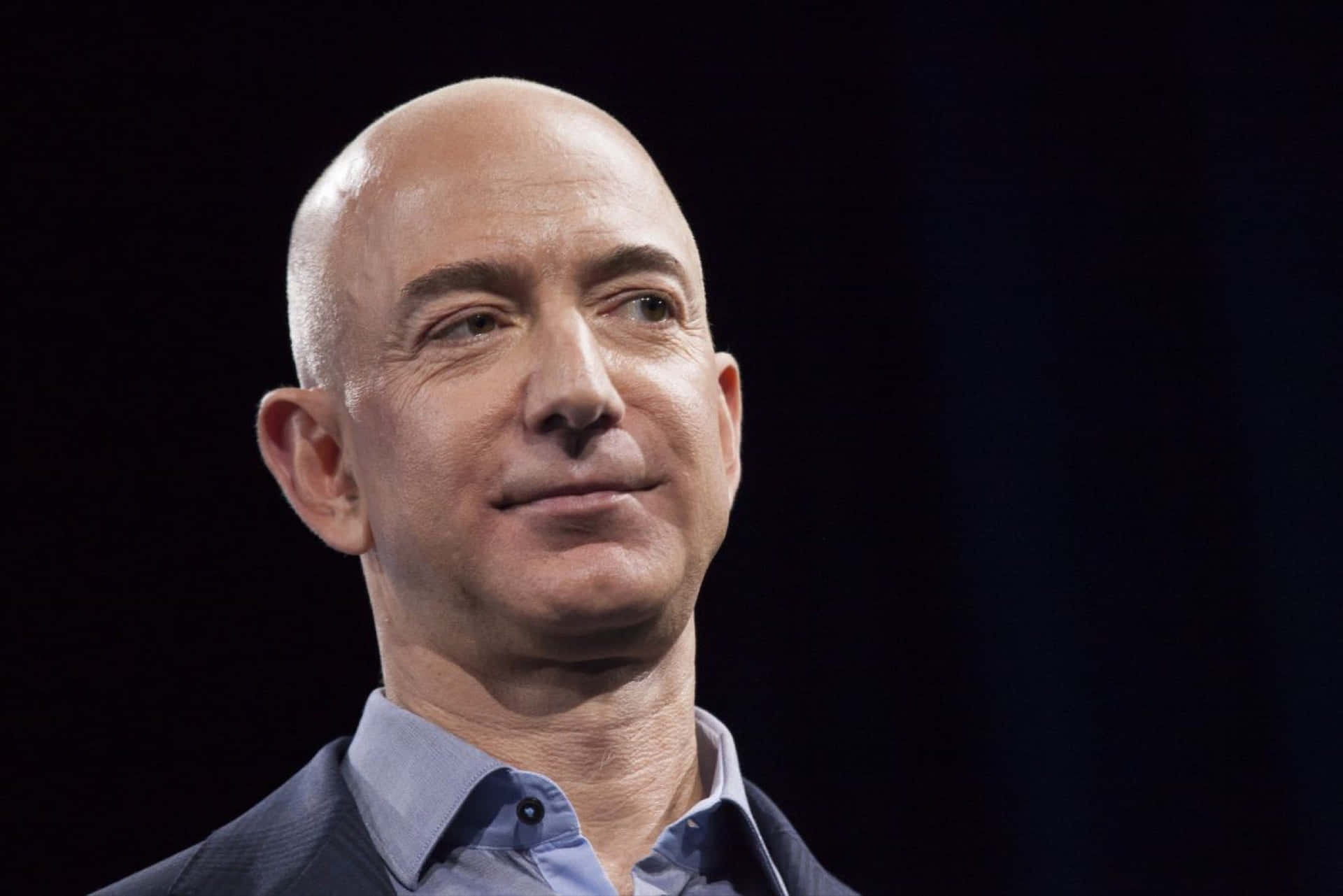 Jeff Bezos Smiling and Looking Forward