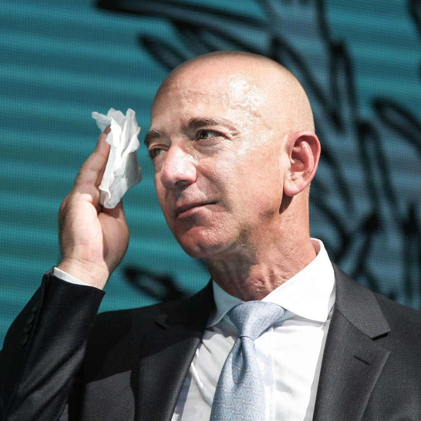 Jeff Bezos Wiping Sweat Wallpaper