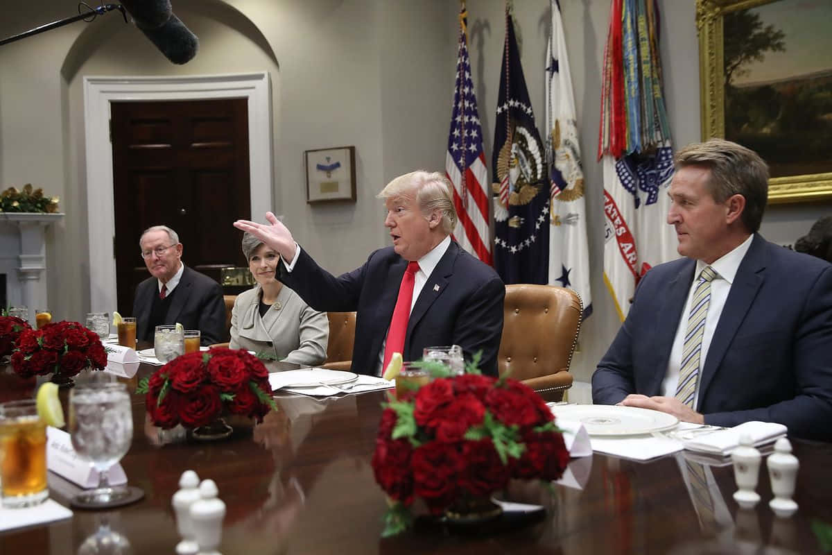 Jeff Flake In Meeting With Donald Trump Wallpaper