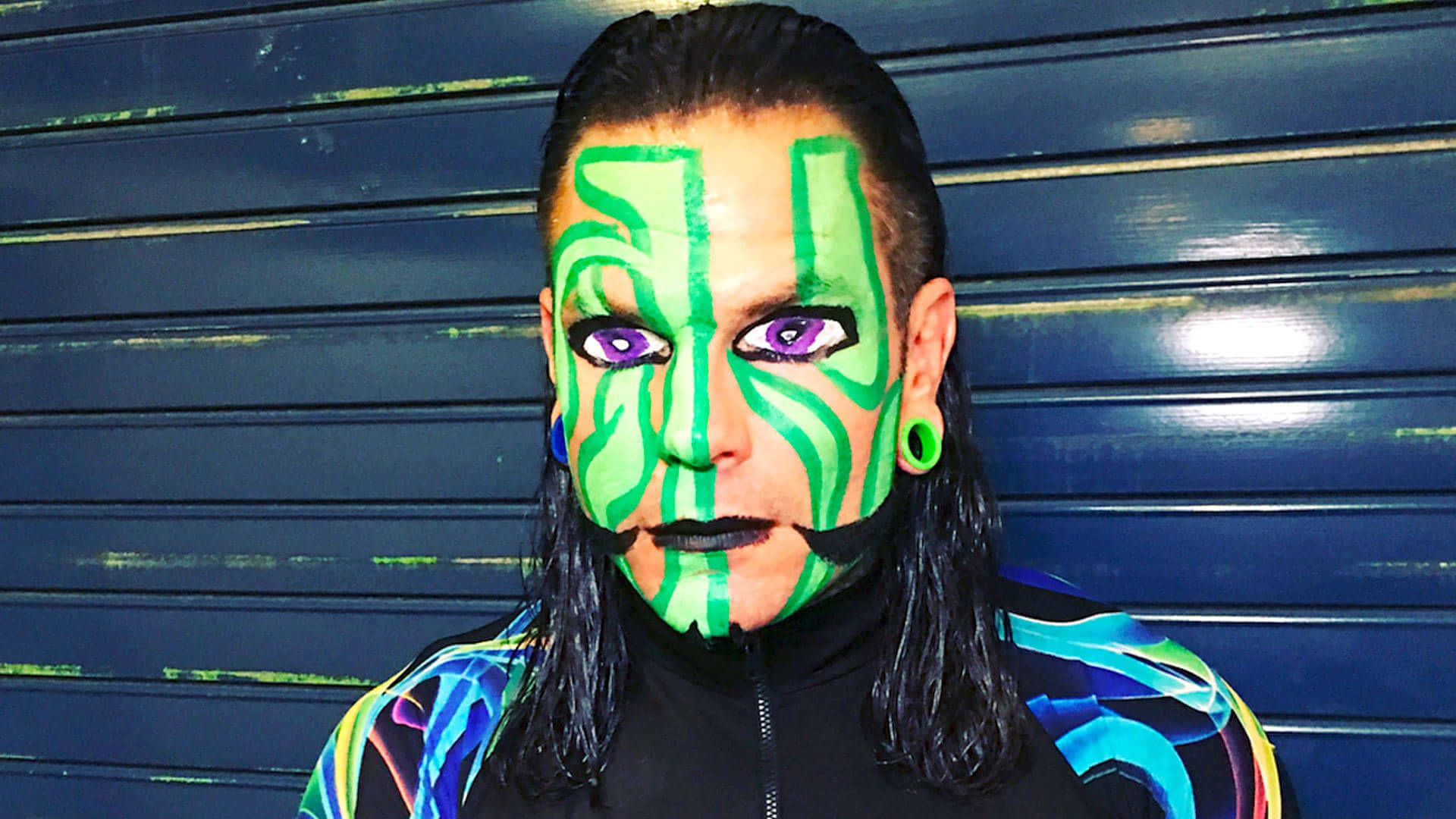 Jeff Hardy With Face Paint In Green Wallpaper