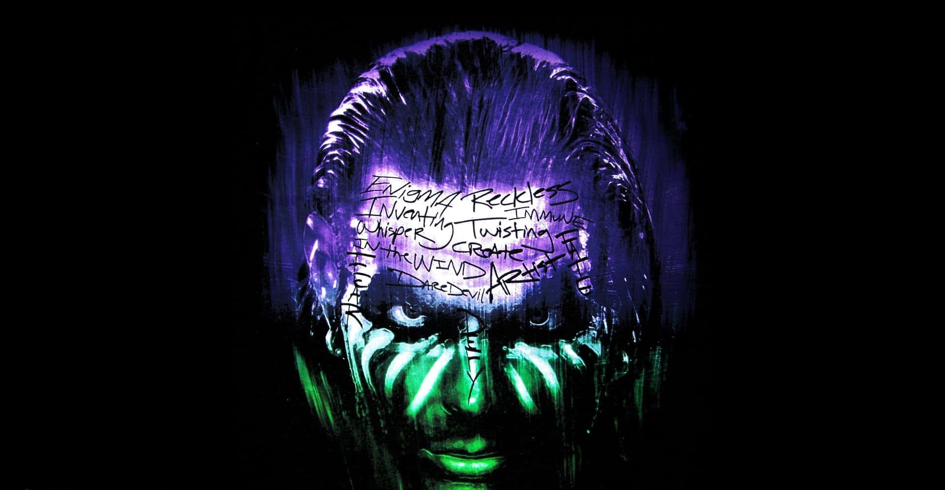 Jeff Hardy Med Tekster På Ansigt Tapet Wallpaper