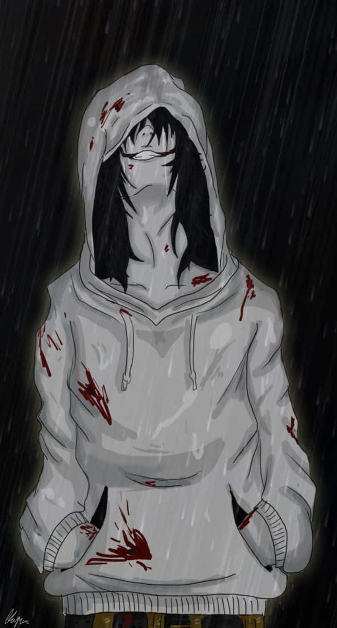 A Person In A Hoodie With Blood On His Face Wallpaper