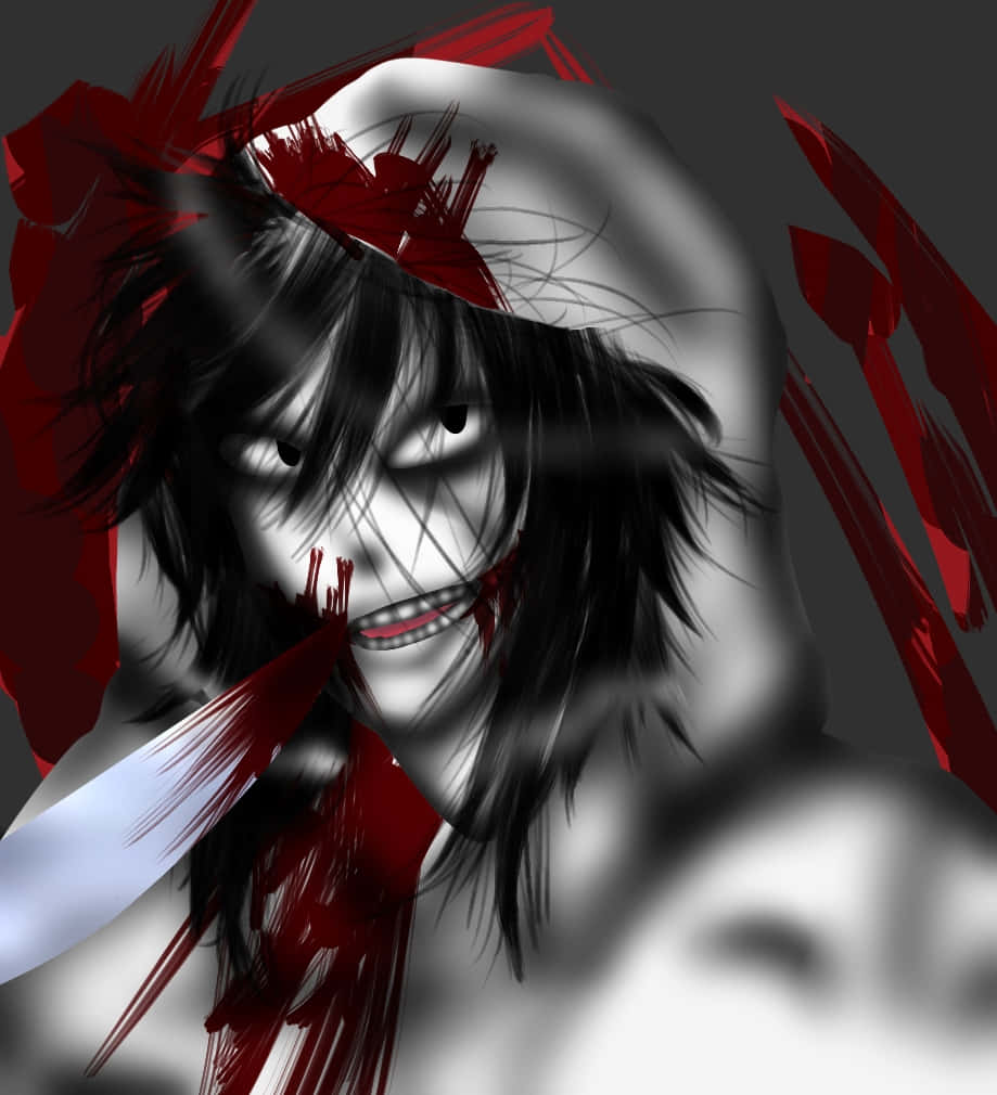 A Drawing Of A Man With Blood On His Face Wallpaper