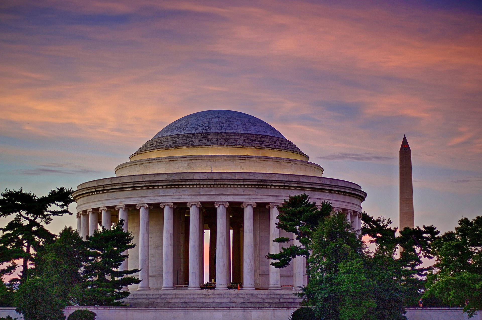 Jefferson Memorial Cloudy Sunset Sky Background
