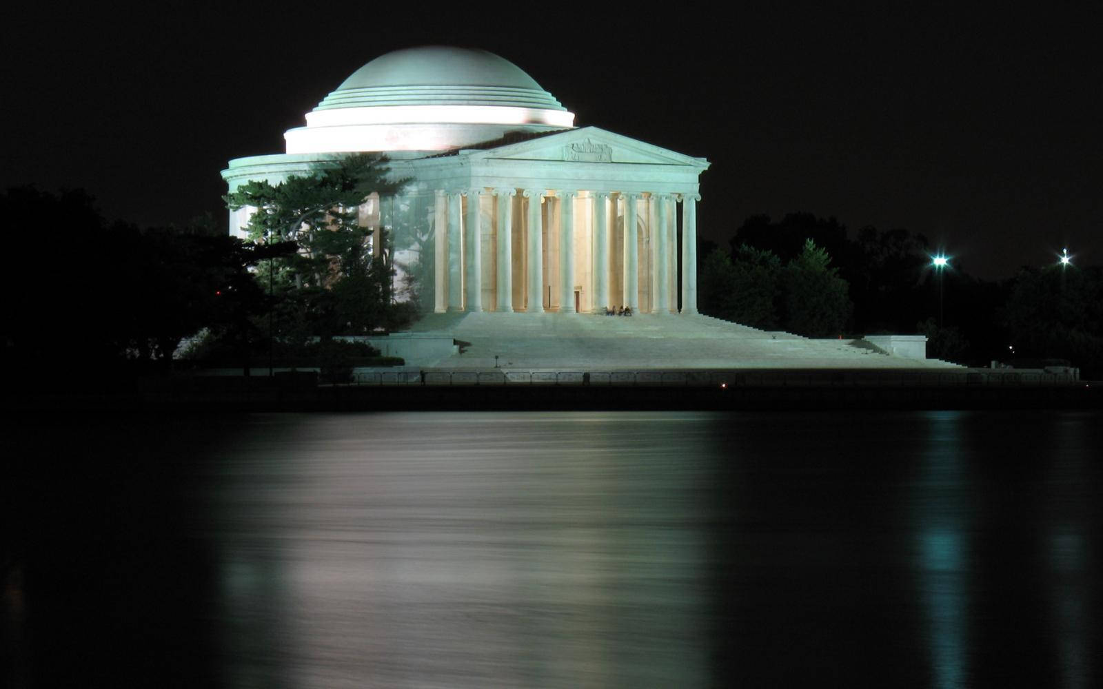 Jefferson Memorial In The Darkness Background