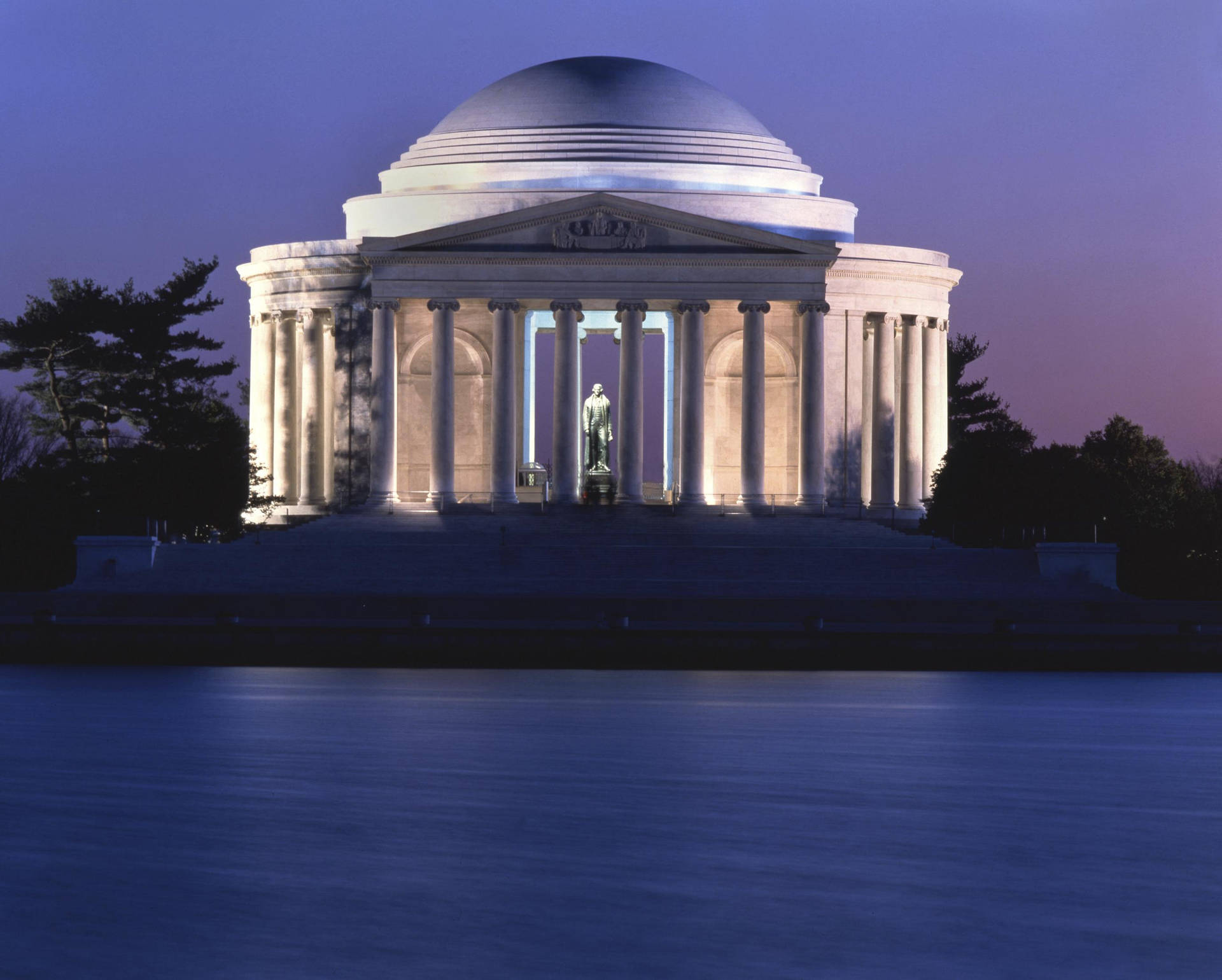 Jefferson Memorial Purple Gradient Sky Wallpaper
