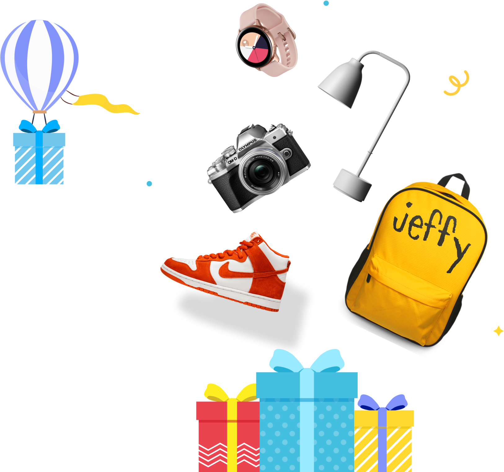 Jeffy Branded Backpackand Accessories PNG