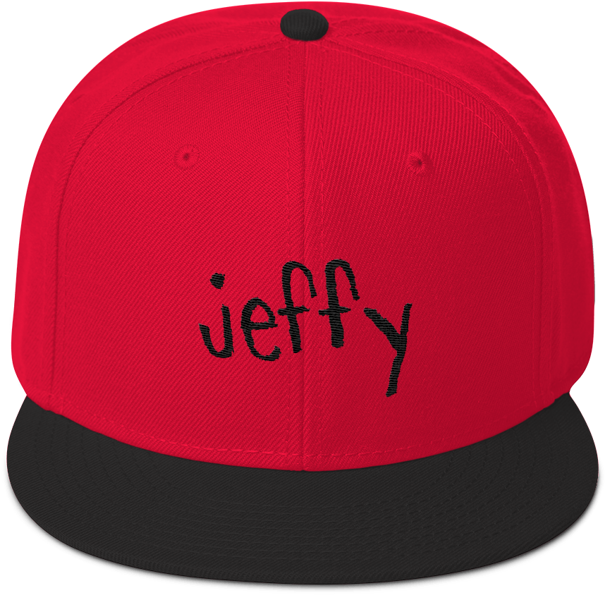 Jeffy Branded Red Black Cap PNG