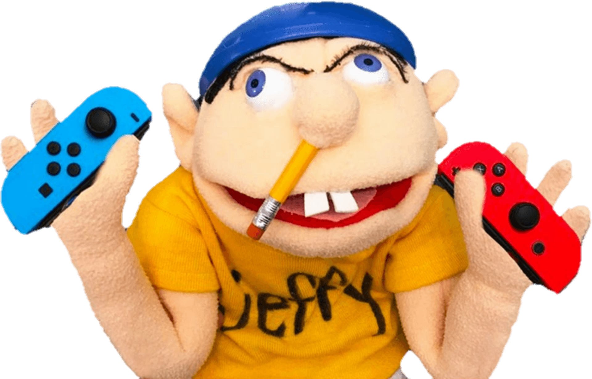 Jeffy Puppet With Game Controllers PNG