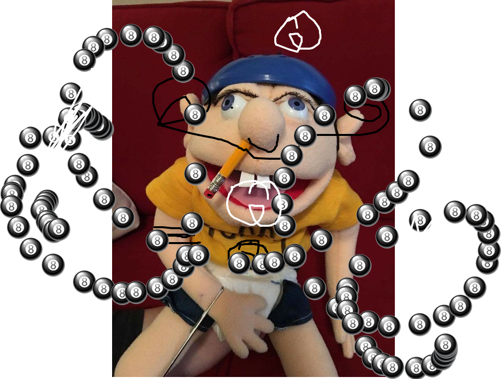 Jeffy Puppet With Penciland Spiral Effect PNG