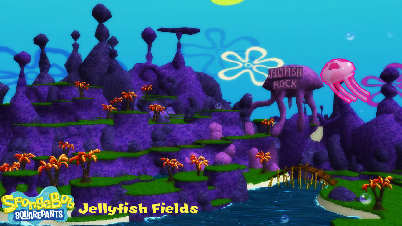 Oplev den vidtrækkende skønhed fra det undervands verden på Jellyfish Fields Wallpaper